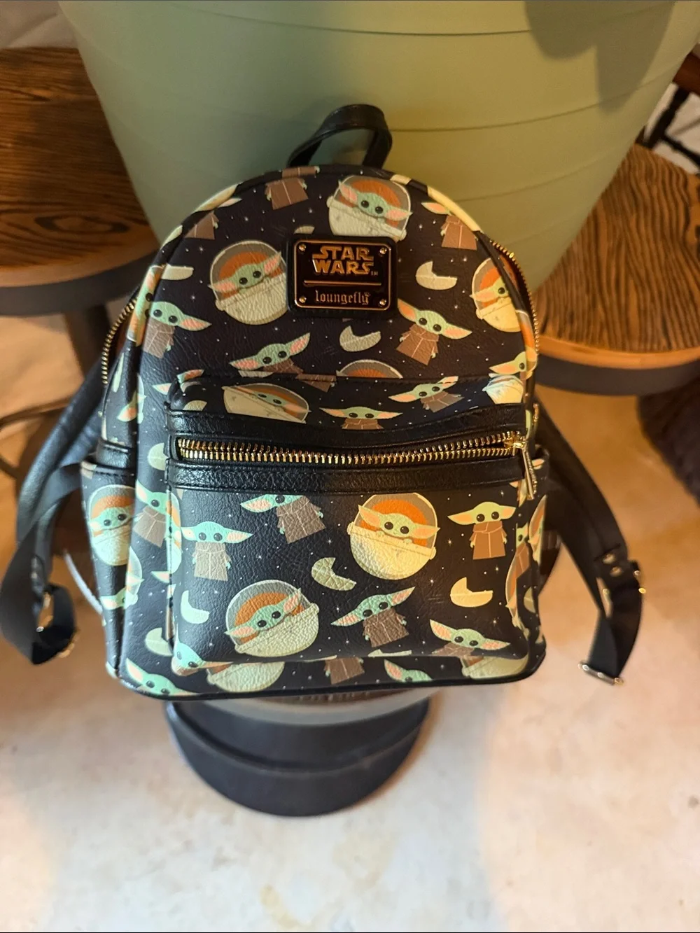 Star Wars Loungefly The Child (Grogu) Black Mini Backpack